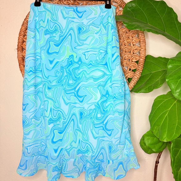 Wild Fable blue/green marble midi skirt  (medium) - Picture 1 of 1